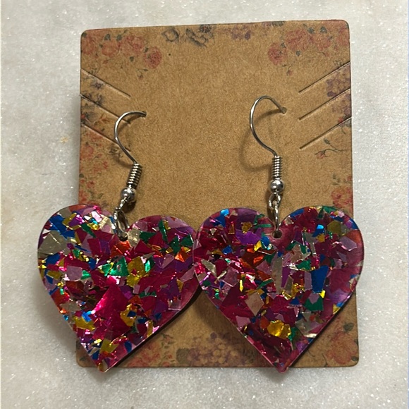 Jewelry - One Heart Glitter Earrings